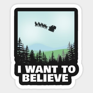 X-Files Christmas Mash-Up - I Want To Believe Sticker